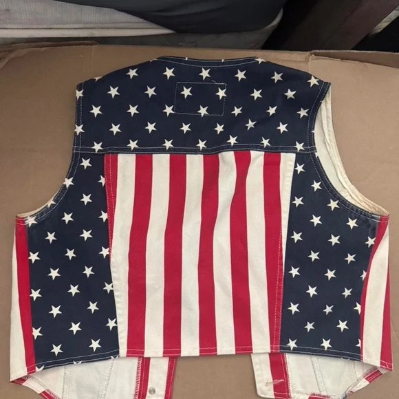 Vintage USA Denim Vest Unisex Parker's Original Jeans Large - Picture 2 of 3